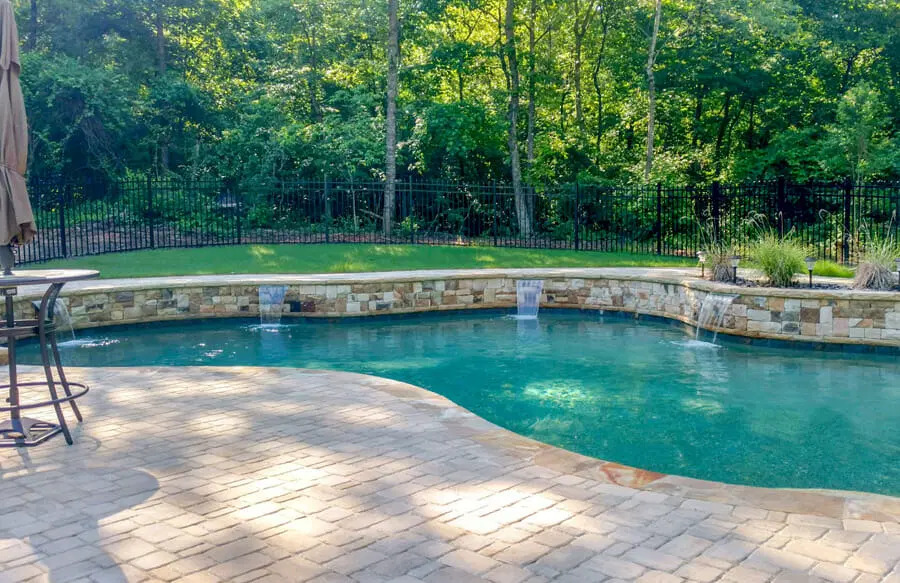 Luxury pool with outdoor living pavilion