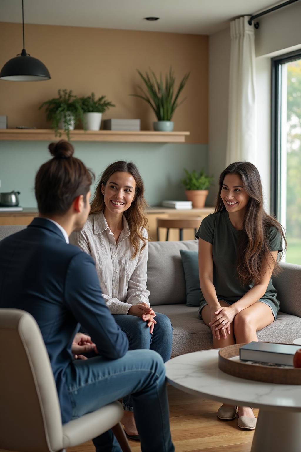 Homeowners planning pool design consultation